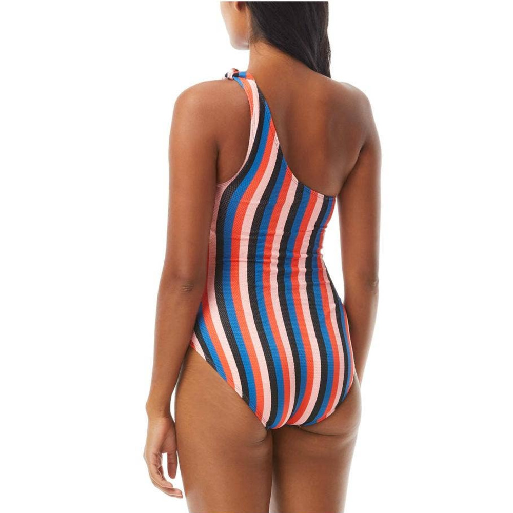 NWT! KATE SPADE Colorful Stripe Stretchy One-Shoulder One Piece Swimsuit XL - Picture 2 of 10